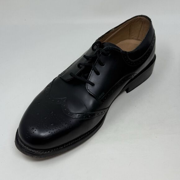 Hitchcock Windsor Dress Shoes Mens 7.5 5E Wide Black Leather Wingtip Derby main image 5